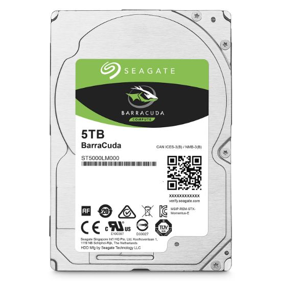 Image de Seagate Barracuda disque dur 5 To 5400 tr/min 128 Mo 2.5" Série ATA III (ST5000LM000)