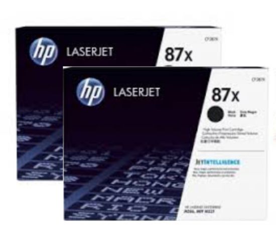 Image de HP 87X LaserJet, lot de 2 cartouches de toner grande capacité authentiques, noir (CF287XD)