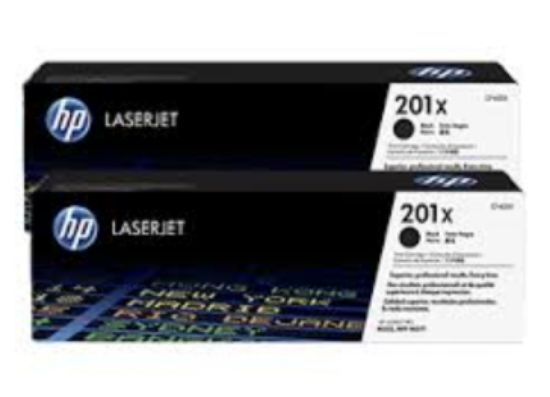 Image de HP 201X LaserJet, lot de 2 cartouches de toner grande capacité authentiques, noir (CF400XD)