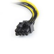 Image de StarTech.com Câble adaptateur d'alimentation LP4 vers carte vidéo Express PCI 8 broches de 15 cm (LP4PCIEX8ADP)