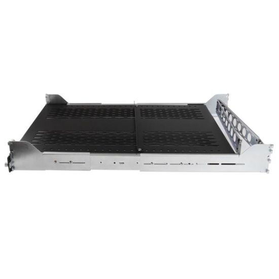 Image de StarTech.com Étagère coulissante ventilée 2U avec bras de gestion de câbles - Profondeur ajustable - 56,7kg (UNISLDSHF19M)