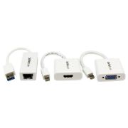 Image de StarTech.com Kit d'accessoires pour Macbook Air - Adaptateurs Mini DP vers VGA / HDMI et USB 3.0 vers Gigabit Ethernet (MACAMDPGBK)
