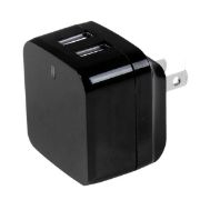 Image de StarTech.com Chargeur mural USB à 2 ports - Haute puissance (17 W / 3,4 A) - Chargeur de voyage international (USB2PACBK)