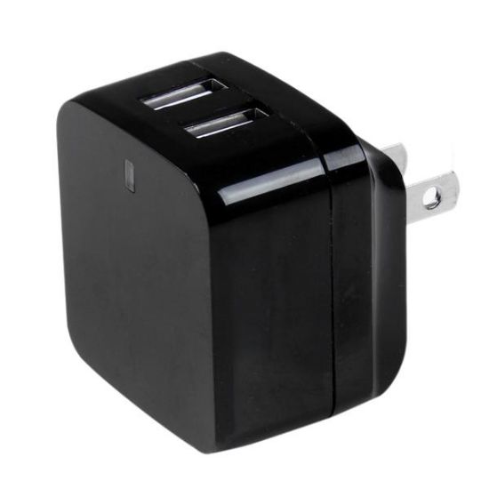 Image de StarTech.com Chargeur mural USB à 2 ports - Haute puissance (17 W / 3,4 A) - Chargeur de voyage international (USB2PACBK)