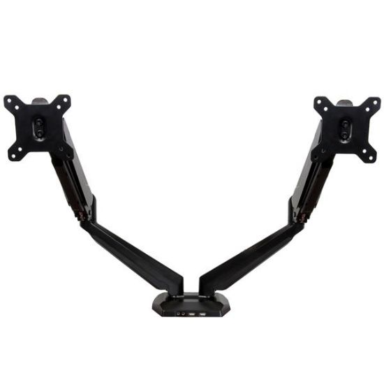 Image de StarTech.com Support de bureau pour 2 écrans avec 2 ports USB et audio passthrough intégrés (ARMSLIMDUO)