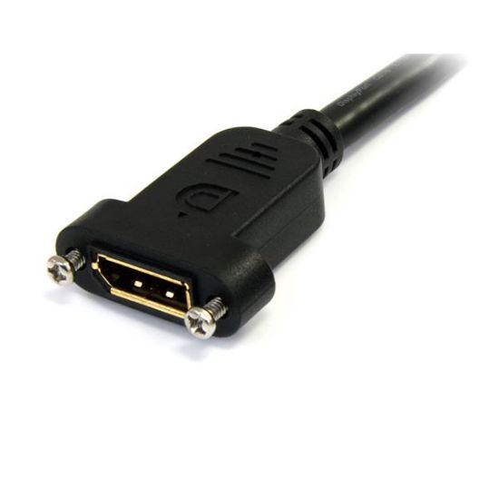 Image de StarTech.com Câble DisplayPort à Montage sur Panneau 1m - 4K x 2K - Câble d'Extension DP 1.2 M/F - Câble d'Extension Vidéo DP avec Connecteur DP à Montage sur Panneau - Câble ... (DPPNLFM3PW)