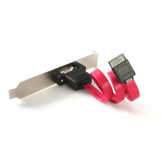 Image de StarTech.com eSATA Cable with External Slot Plate câble SATA 0,3 m Noir (ESATAPLATE1)