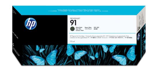 Image de HP 91 DesignJet cartouche d'encre noir mat, 775 ml (C9464A)