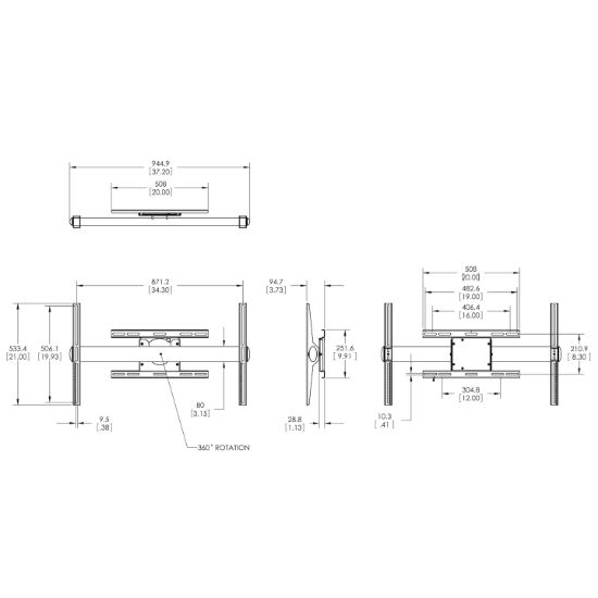 Image de Vogel's PFW 6854 Support mural pour écran, rotation (7368540)
