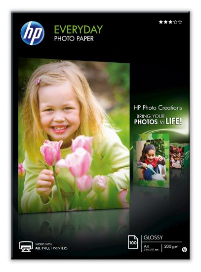 Image de HP Papier photo Everyday, brillant, 200 g/m2, A4 (210 x 297 mm), 100 feuilles (Q2510A)