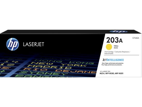 Image de HP Cartouche de toner jaune authentique 203A pour LaserJet (CF542A)