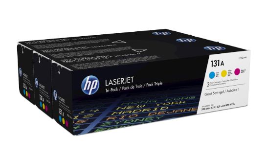 Image de HP Lot de 3 toners authentiques cyan/magenta/jaune LaserJet 131A (U0SL1AM)