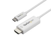 Image de StarTech.com Adaptateur USB-C vers HDMI de 1m - Câble Vidéo USB Type C vers HDMI 2.0 - 4K60Hz - Compatible Thunderbolt 3 - Convertisseur USB-C à HDMI - DP 1.2 Alt Mode HBR2 - ... (CDP2HD1MWNL)