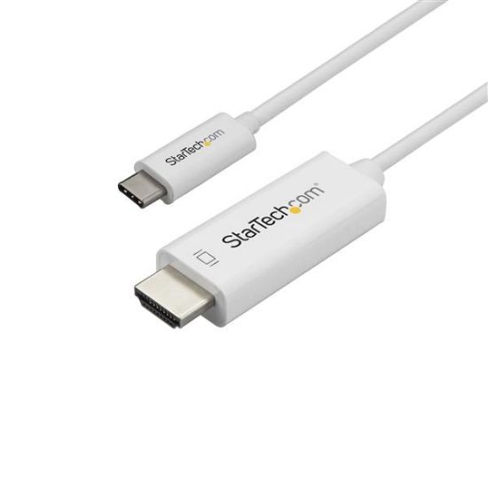 Image de StarTech.com Adaptateur USB-C vers HDMI de 1m - Câble Vidéo USB Type C vers HDMI 2.0 - 4K60Hz - Compatible Thunderbolt 3 - Convertisseur USB-C à HDMI - DP 1.2 Alt Mode HBR2 - ... (CDP2HD1MWNL)