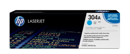 Image de HP 304A toner LaserJet cyan authentique (CC531A)
