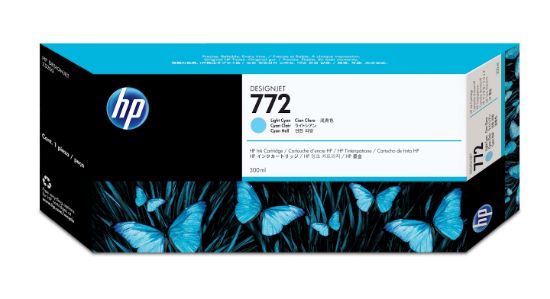 Image de HP 772 cartouche d'encre DesignJet cyan clair, 300 ml (CN632A)