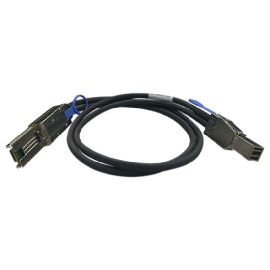 Image de QNAP câble Serial Attached SCSI (SAS) 1 m Noir, Métallique (CAB-SAS30M-8644-8088)