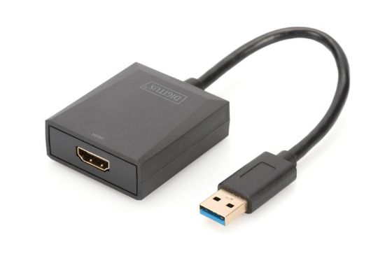 Image de Digitus  adaptateur et connecteur de câbles USB 3.0 HDMI Noir (DA-70841)