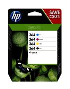 Image de HP 364 pack de 4 cartouches d'encre noir/cyan/magenta/jaune authentiques (N9J73AE)
