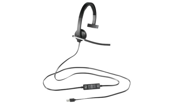 Image de Logitech H650e Casque Avec fil Arceau Bureau/Centre d'appels USB Type-A Noir, Argent (981-000514)