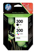 Image de HP 300 pack de 2 cartouches d'encre noir/trois couleurs authentiques (CN637EE)