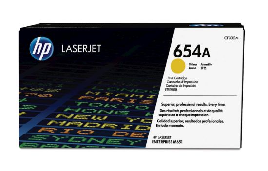 Image de HP 654A toner jaune authentique LaserJet (CF332A)