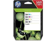 Image de HP 364 pack de 4 cartouches d'encre noir/cyan/magenta/jaune authentiques (N9J73AE)