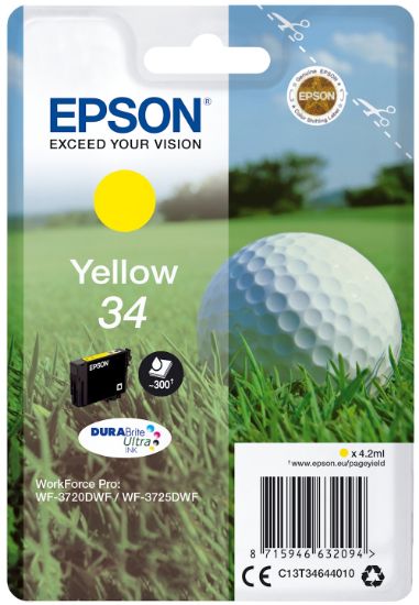 Image de Epson Golf ball Singlepack Yellow 34 DURABrite Ultra Ink (C13T34644010)