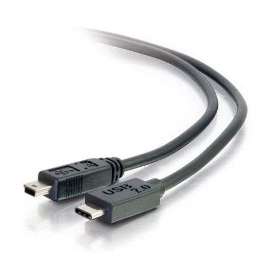 Image de C2G USB 2.0, C - Mini B, 4m câble USB USB C Mini-USB B Noir (88857)