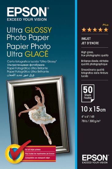 Image de Epson Ultra Glossy Photo Paper - 10x15cm - 50 Feuilles (C13S041943)