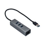 Image de i-tec Metal USB 3.0 HUB 3 Port + Gigabit Ethernet Adapter (U3METALG3HUB)