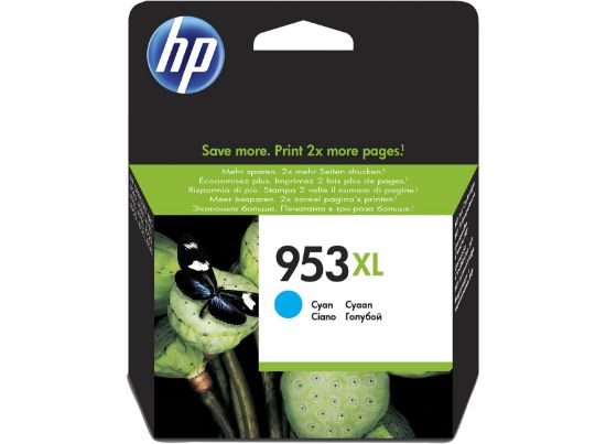 Image de HP 953XL Cartouche d’encre cyan grande capacité authentique (F6U16AE)