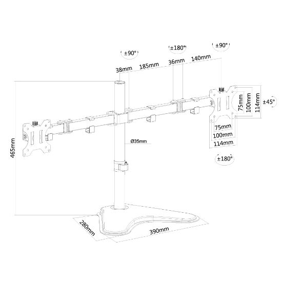 Image de Neomounts by Newstar support moniteur de bureau (FPMA-D550DDBLACK)