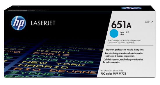 Image de HP 651A toner LaserJet cyan authentique (CE341A)