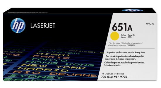 Image de HP 651A toner LaserJet jaune authentique (CE342A)