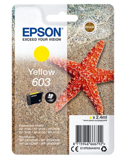 Image de Epson Singlepack Yellow 603 Ink (C13T03U44020)