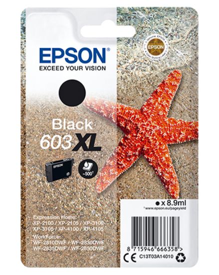 Image de Epson Singlepack Black 603XL Ink (C13T03A14010)