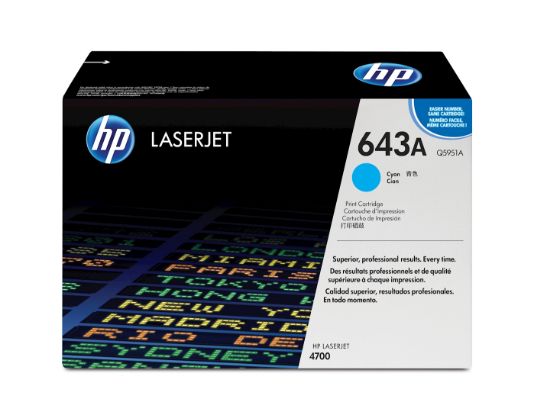 Image de HP 643A toner LaserJet cyan authentique (Q5951A)