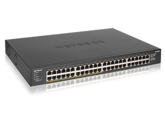 Image de NETGEAR GS348PP Non-géré Gigabit Ethernet (10/100/1000) Connexion Ethernet, supportant l'alimentation via ce port (PoE) Noir (GS348PP-100EUS)