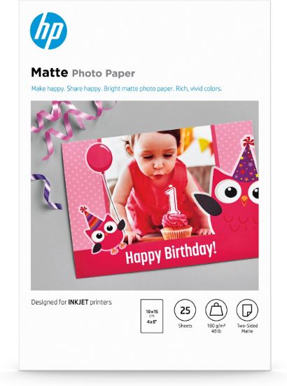 Image de HP Papier photo mat - 25 feuilles/10 x 15 cm (7HF70A)