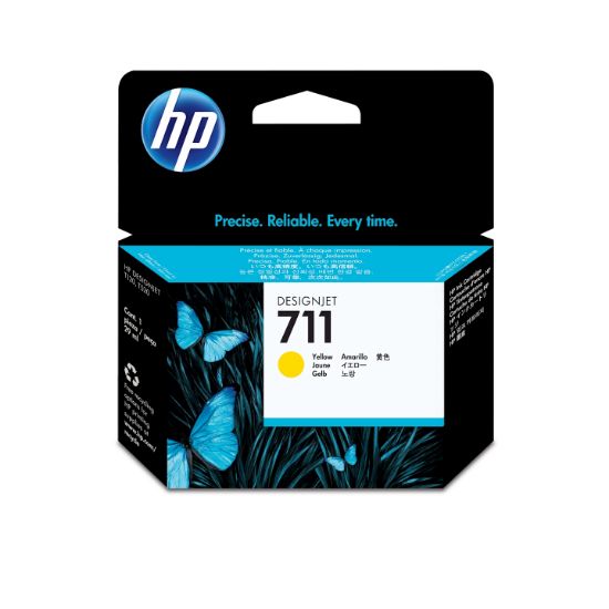 Image de HP 711 cartouche d'encre DesignJet jaune, 29 ml (CZ132A)