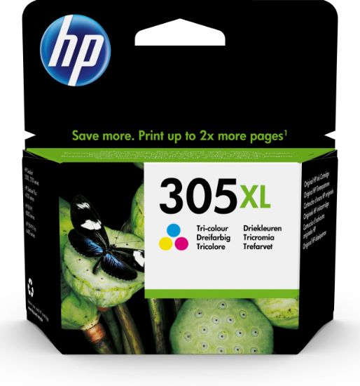 Image de HP Cartouche d’encre trois couleurs 305XL grande capacité authentique Cartouche d'encre - Cyan,Magenta,Jaune (3YM63AE)