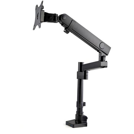 Image de StarTech.com Bras pour écran PC - Articulé - Bras support écran PC avec 2x USB passthrough - Pour moniteur VESA jusqu'à 86,4 cm (ARMPIVOT2USB3)