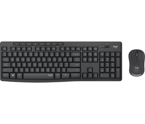 Image de Logitech MK295 Silent Wireless Combo clavier Souris incluse Bureau RF sans fil AZERTY Belge Graphite (920-009803)