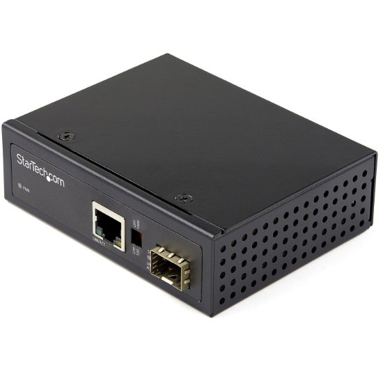 Image de StarTech.com Convertisseur Fibre RJ45 Industriel - 1Gbps SFP vers Réseau Ethernet/Cat6 - Gigabit Fibre Optique Mono Mode/Multi Mode vers Cuivre - 12-56V CC - IP-30/ -40 à +75°C (IMC1GSFP)