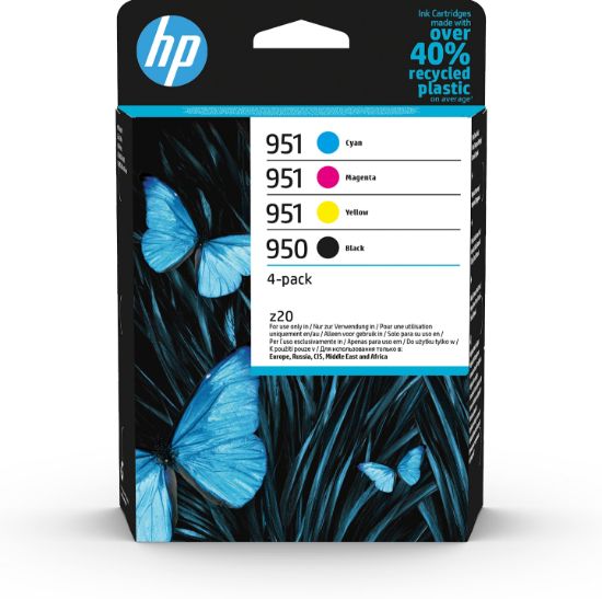 Image de HP 950 Pack de 4 cartouches d'encre noire/951 Pack de 4 cartouches d'encre cyan/magenta/jaune authentiques (6ZC65AE)