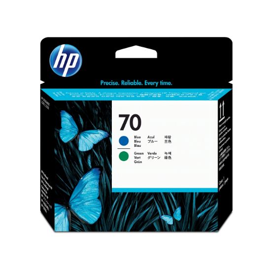 Image de HP 70 tête d'impression DesignJet bleue et verte (C9408A)