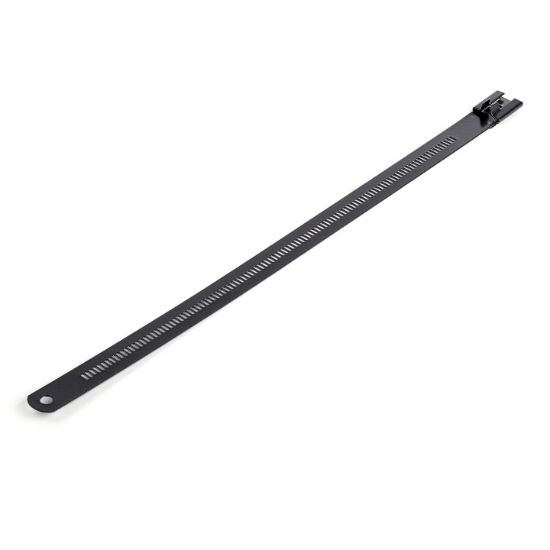 Image de StarTech.com Colliers de Serrage Métalliques 22 cm - Largeur 7 mm - Diam. de Faisceau 55mm - Résistance 45 kg - Acier Inoxydable 316 Recouvert de Nylon - Attaches Métalliques déte ... (CBMMCT)