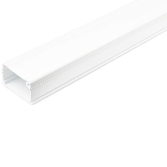 Image de StarTech.com Chemin de Câbles PVC Robuste avec Couvercle et Ruban Adhésif - 45mm W x 27mm H - Longueur 2m - Passe Câble pour Câbles Réseaux/Électriques - Goulottes pour Câbles ... (CBMOWD4527)