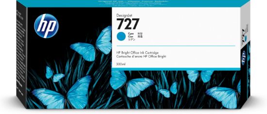 Image de HP 727 cartouche d'encre DesignJet cyan, 300 ml (F9J76A)